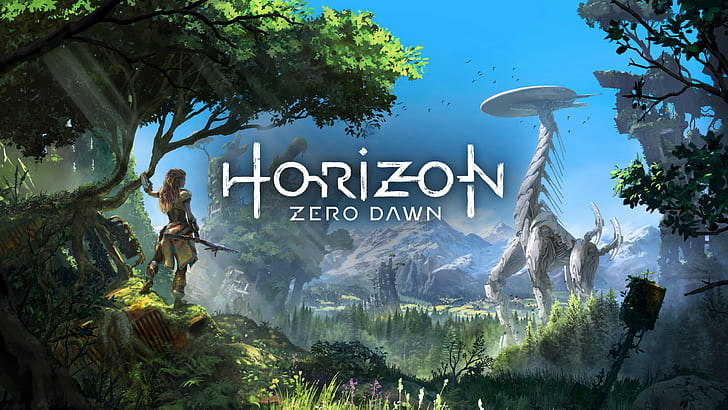 PlayStation 4, Horizon: Zero Dawn, видеоигры, Aloy (Horizon: Zero Dawn), научная фантастика, HD обои