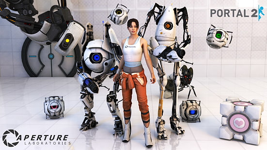 Portal, Portal 2, Chell (Portal), Portal (Videospel), Wheatley (Portal), HD tapet HD wallpaper