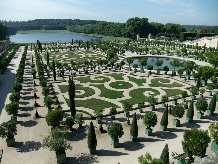 building, chateau, france, french, garden, palace, versailles, HD wallpaper