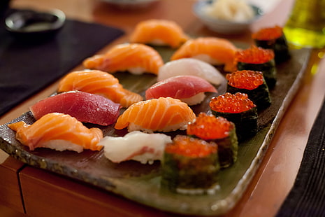 asian, fish, food, japan, japanese, life, meal, meat, oriental, seafood, still, sushi, HD wallpaper HD wallpaper