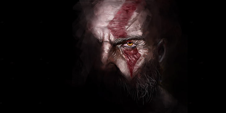 God of War,   digital , Kratos, dark, video games, Video Game Art, HD wallpaper
