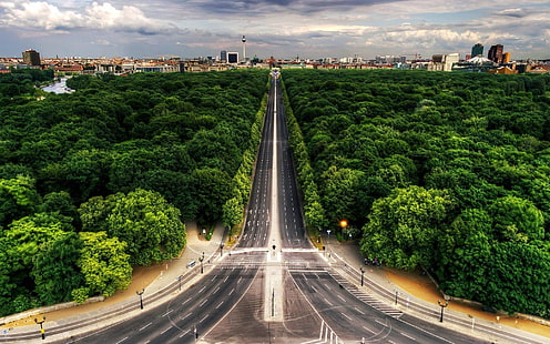 city, cityscape, Berlin, road, aerial view, HD wallpaper HD wallpaper