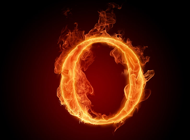пламтящо O векторно изкуство, огън, пламък, тапет, писмо, Litera, HD тапет