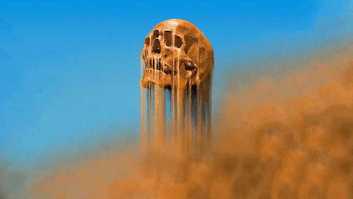 skull, sand, Mad Max, Mad Max: Fury Road, cyan, HD wallpaper