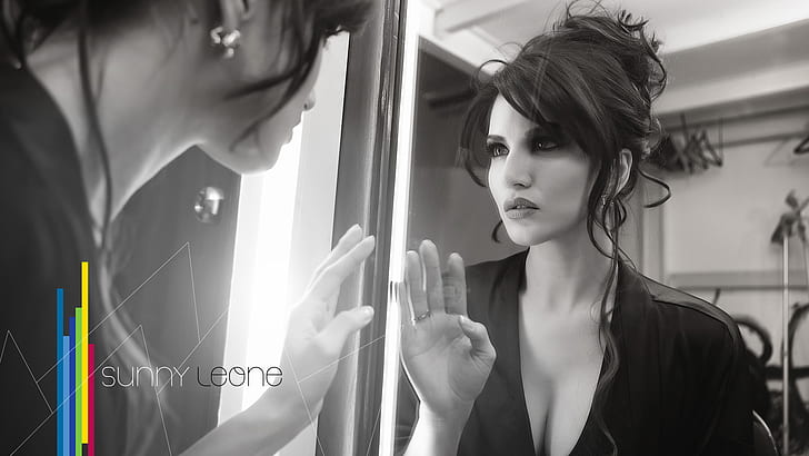 Sunny Leone czarno-biała sesja zdjęciowa, Tapety HD