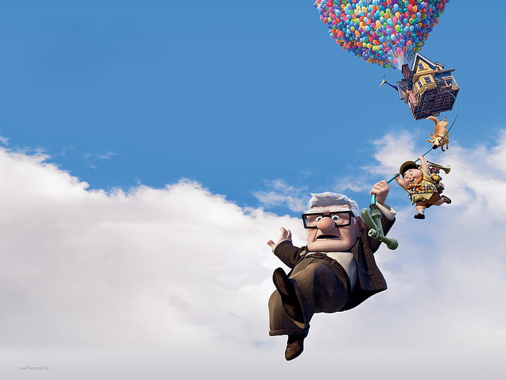App Disney UP movie, house, balls, up, the old man, HD wallpaper