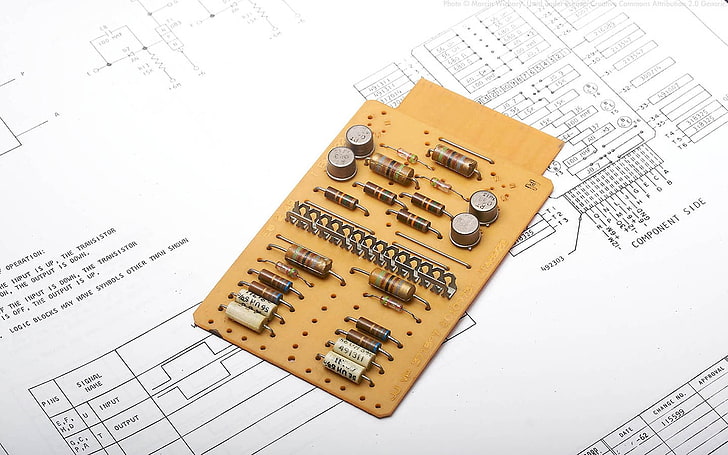 resistor marrom, circuitos integrados, esquemático, HD papel de parede
