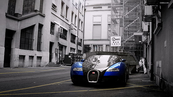 blue and black car, Bugatti Veyron Super Sport, Bugatti Veyron, Bugatti, HD wallpaper HD wallpaper