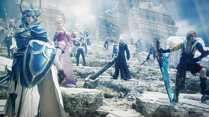 Final Fantasy, Dissidia Final Fantasy NT, Cloud Strife, Lightning (Final Fantasy), Noctis Lucis Caelum, видеоигры, HD обои