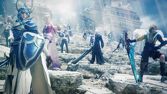 Final Fantasy, Dissidia Final Fantasy NT, Cloud Strife, Relâmpago (Final Fantasy), Noctis Lucis Caelum, Jogo de Vídeo, HD papel de parede HD wallpaper