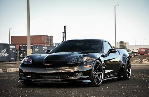 Corvette, Chevrolet, hitam, zr1, Wallpaper HD HD wallpaper