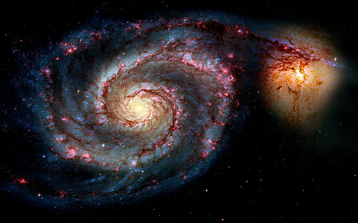 espace, galaxie, Whirlpool Galaxy, Fond d'écran HD