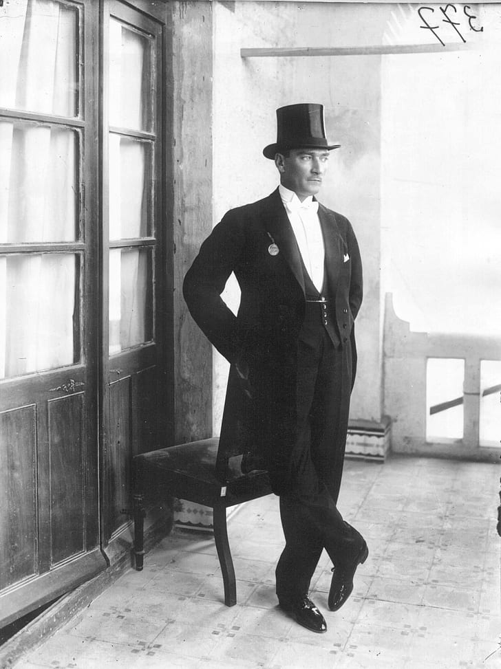 Mustafa Kemal Atatürk, svartvitt, HD tapet, telefon tapet