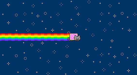 Nyan Cat, ilustracja kota i tęczy, gry, inne gry, Nyan, Minecraft, nyan cat, Tapety HD HD wallpaper