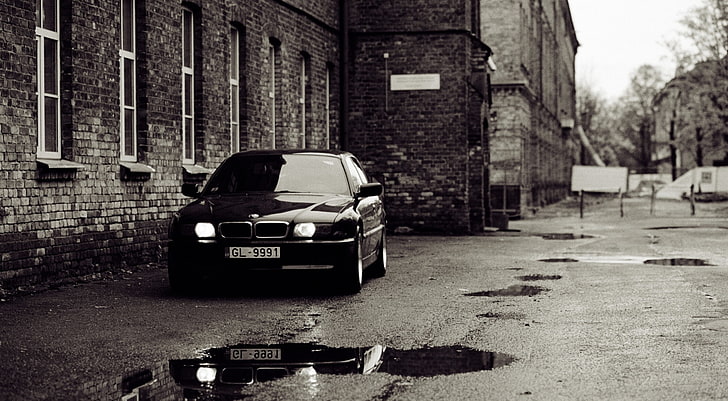 BMW E38 Old Photo HD Wallpaper, черен автомобил BMW, Vintage, e38, HD тапет