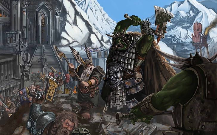 Warhammer Fantasy Battles, attack, karak azul, video, game, HD wallpaper