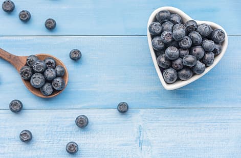 berry, blueberry, segar, jantung, kayu, blueberry, Wallpaper HD HD wallpaper