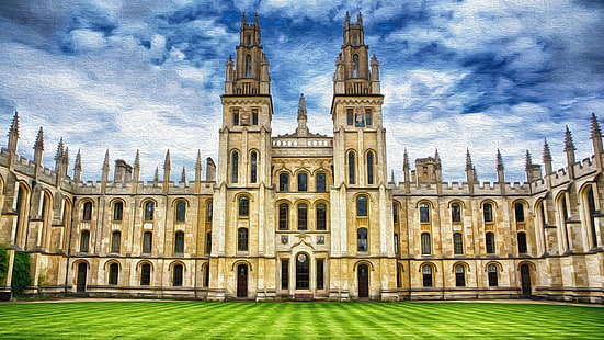 Gebäude, Gebäude, Künstlerische, Universität Oxford, HD-Hintergrundbild HD wallpaper