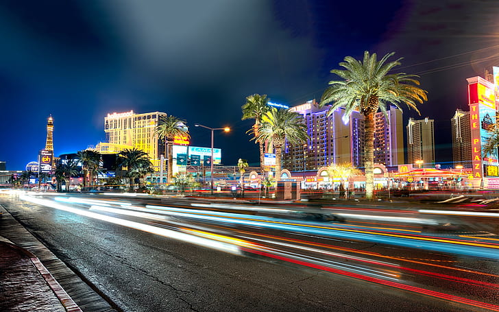 Fantastiskt, Las Vegas, City, Street, Lights, Night, fantastiskt, las vegas, city, street, lights, night, HD tapet