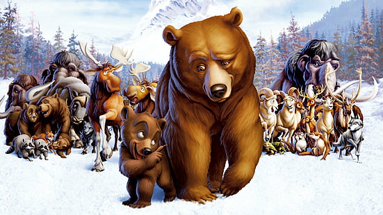 1brotherbear, ผจญภัย, แอนิเมชัน, หมี, พี่ชาย, ตลก, ดิสนีย์, ครอบครัว, วอลล์เปเปอร์ HD HD wallpaper