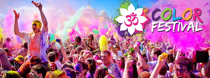 цвят, цветове, фестивал, индуски, холи, Индия, пролет, HD тапет
