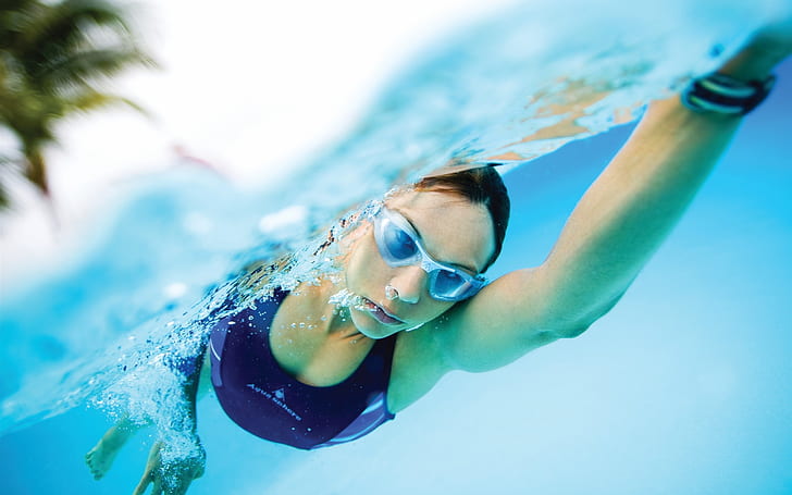 Garota na água, atleta, nadador, Menina, Água, Atleta, Nadador, HD papel de parede
