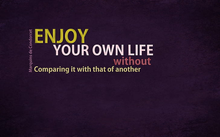 Enjoy Your Life Quote, life quote, happiness quote, background, HD wallpaper