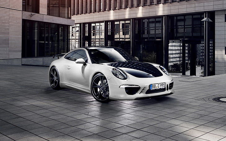Porsche 911 Carrera 4 white car, Porsche, White, Coche, Fondo de pantalla HD