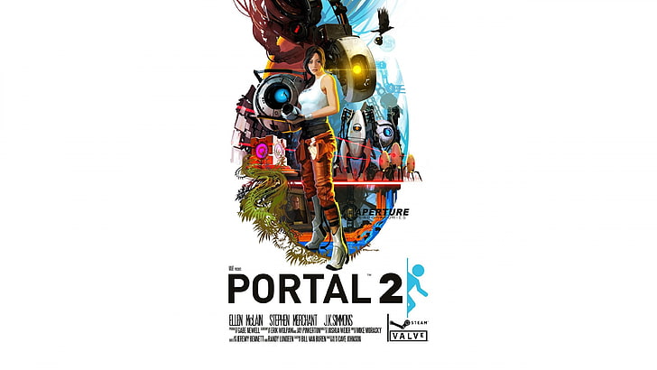 Portal (jeu), Atlas (Portal), P-body, GLaDOS, tourelles, Companion Cube, Fond d'écran HD