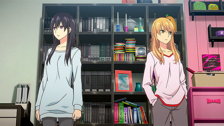 Anime, Citrus, Bücherregal, Citrus (Anime), Mei Aihara, Yuzu Aihara, HD-Hintergrundbild