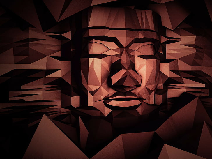 Gesicht Tribal Polygon Art Abstract HD, abstrakt, digital / Kunstwerk, Kunst, Gesicht, Polygon, Tribal, HD-Hintergrundbild