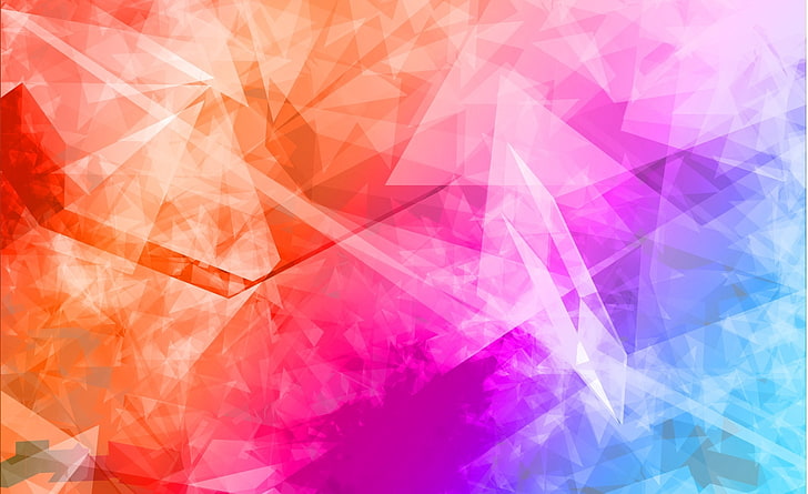 Абстрактен полигонален цветен фон HD тапет, многоцветен графичен тапет, Aero, цветен, абстрактен, полигон, технологичен, HD тапет