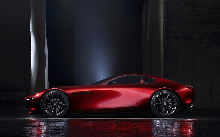 2015 Mazda RX-Vision Concept Wallpaper 11, Tesla Roadster coupe merah, Wallpaper HD