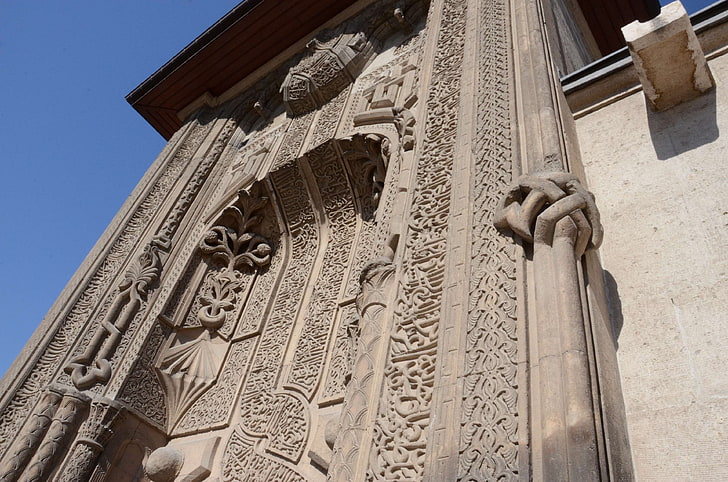 anatolian seljuk empire, architect, fine minaret madrasa, ince minareli medrese, islamicarts, konya, madrasa, oldschool, HD wallpaper