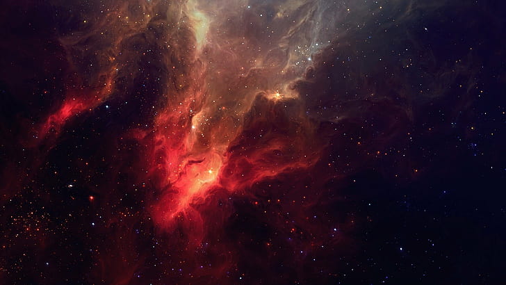 nebula, red, space, HD wallpaper
