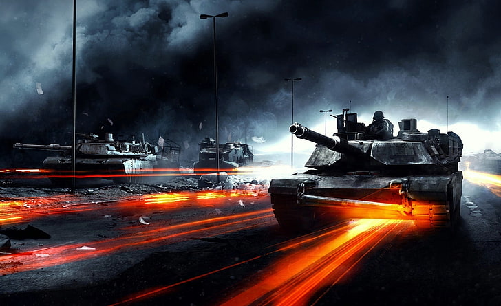 Battlefield 3 - Papel de parede de tanques, três tanques de batalha, Jogos, Campo de batalha, Arte, videogame, tanques, arte conceitual, campo de batalha 3, bf3, HD papel de parede