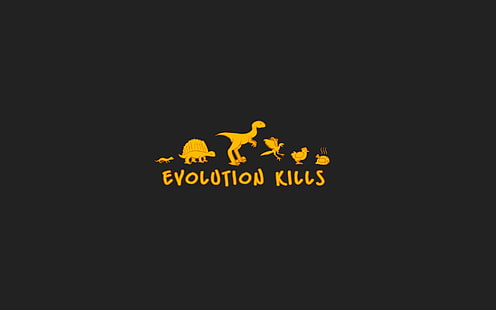 evolution kill illustration, humour, humour noir, animaux, minimalisme, artwork, Fond d'écran HD HD wallpaper