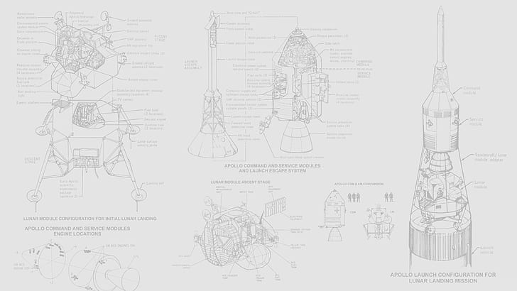Technologie, Schema, Apollo 11, Blueprint, HD-Hintergrundbild