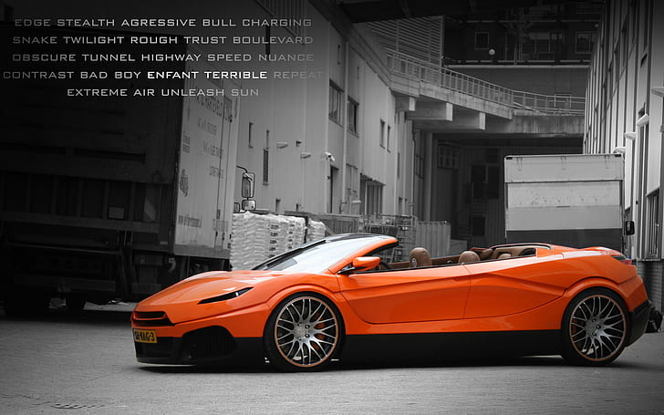 Savage Rivale Roadyacht GTS, orange convertible coupe, savage, rivale, roadyacht, HD wallpaper