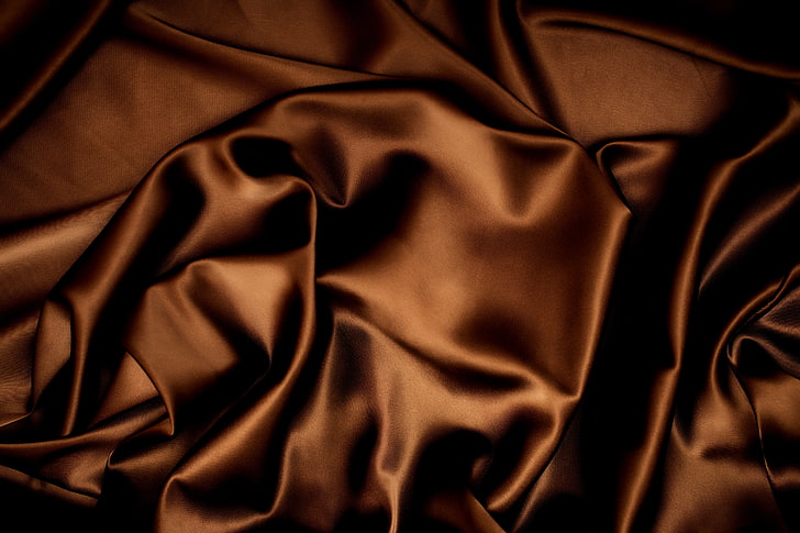 brown satin textile, background, texture, silk, fabric, Atlas, brown, satin, chocolate, HD wallpaper