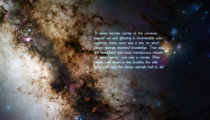 solar system, universe, space, stars, quote, Friedrich Nietzsche, philosophy, HD wallpaper