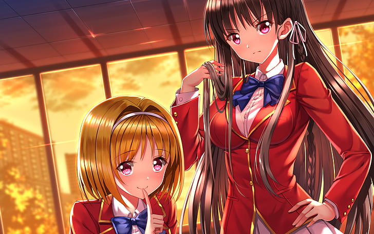 Anime, Klassenzimmer der Elite, Kikyō Kushida, Suzune Horikita, HD-Hintergrundbild