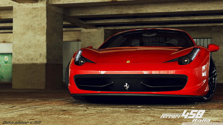 красный автомобиль Ferrari, Ferrari 458, Ferrari, красные автомобили, автомобиль, HD обои