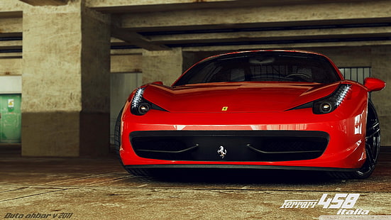 rotes Ferrari Auto, Ferrari 458, Ferrari, rote Autos, Fahrzeug, HD-Hintergrundbild HD wallpaper