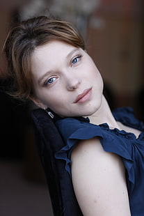 Léa Seydoux, mujer, ojos azules, rubia, mirando al espectador, actriz, Fondo de pantalla HD HD wallpaper