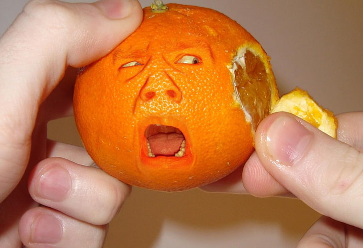 апельсин (фрукты), юмор, HD обои