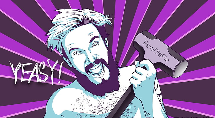 PewDiePie - Getting Over it, Funny, célébrité, enara123, minimalistic, violet, pewdiepie, youtuber, fan, Fond d'écran HD