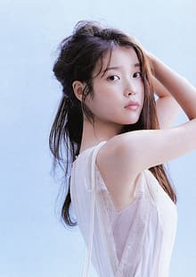 IU, K-pop, азиатски, прост фон, HD тапет HD wallpaper