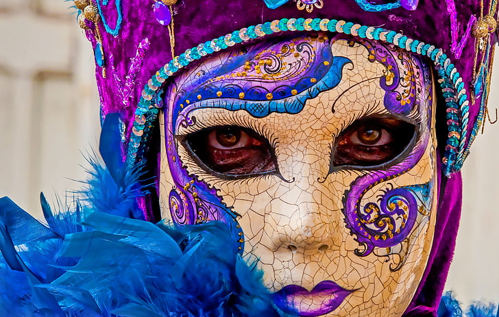face, holiday, mask, carnival, HD wallpaper