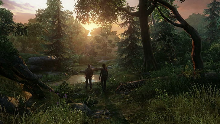 Joel and Ellie - The Last of Us, game interface, games, 1920x1080, the last of us, joel, ellie, HD wallpaper